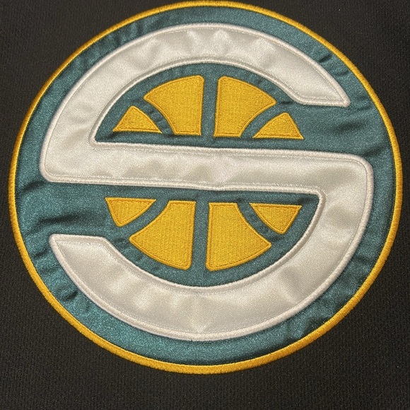 Vintage Seattle SuperSonics Reebok Embroidered LS Warm-Up Jersey Shooting Shirt - Picture 3 of 11